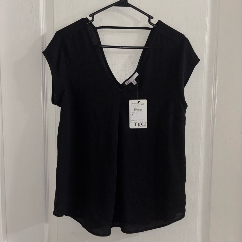 Daniel Rainn Black V-Neck Blouse
